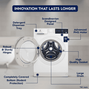 Electrolux Fully Automatic Front Load Washing Machine | 9 kg | 5 Star | White | EWF9024D3WB