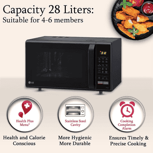 LG Convection Microwave Oven | Steam Clean and Stainless Steel Cavity | 28 L | Black | MC2846BV DBKQILN