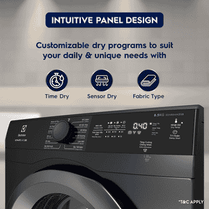 Electrolux Fully Automatic Front Load Dryer | Reverse Tumbling | 8.5Kg | Dark Silver | EDV854N3SB