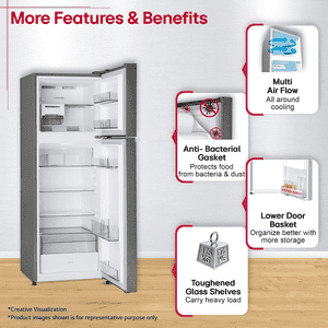 LG Frost Free Double Door Convertible Refrigerator | Smart Inverter | 251 L | 2 Star | Dazzle Steel | 2026 Model | GLT2526XWDS