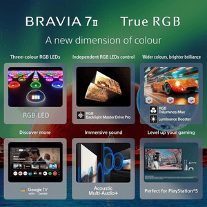 Sony BRAVIA 7II True RGB Series 4K Ultra HD LED Google Smart TV | 165 Cm ( 65 Inch ) | Black | K-65XR70M2