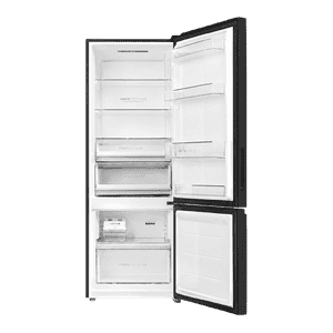 Haier Frost Free Double Door Refrigerator | 325 L | 2 Star | Black White Glass | HRB-3752KWGA-P