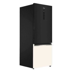 Haier Frost Free Double Door Refrigerator | 325 L | 2 Star | Black White Glass | HRB-3752KWGA-P