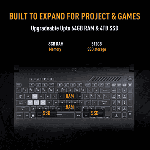 Asus Gaming Laptop | Intel Core 5 Processor 205H | 8 GB | 512 GB | Windows 11 Home | Mecha Gray | FX607VJR-TU296W