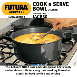 Hawkins Cook n Serve Bowl | 31 Cm | 3 L | Black | IACB30