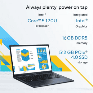 ASUS Vivobook 15 Laptop | Intel Core 5 120U | 16GB | 512GB | Quiet Blue | X1504VAP-IN009WS