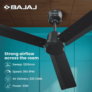Bajaj Classico Sleek BLDC Ceiling Fan | 1200mm | Coal Mine Grey | 251968EE