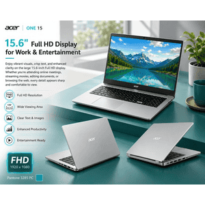 Acer AO15 41M G2 Laptop | AMD Ryzen 3 7320U | 8 GB | 256 GB | Windows 11 Home | Silver | UN.37DSI.003