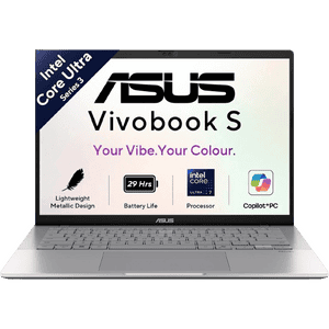 ASUS Vivobook S14 OLED Thin and Light Laptop |  Intel Core Ultra 7 355 | 16 GB | 1 TB | Windows 11 Home | Cool Silver | S3407AA-SF061WS