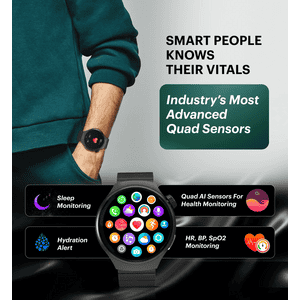 Urban Genesis Amoled Round Calling Smart Watch | Black | USW006