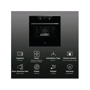 Electrolux Built-in steam Oven | 72L | 60cm | Pure Black | KODDP77H