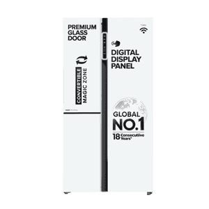 Haier Frost Free Side by Side Refrigerator | 598 L | 3 Star | Pearl White Glass | HRT-683PWGU1