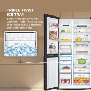 Haier Frost Free Side by Side Refrigerator | 598 L | 3 Star | Pearl White Glass | HRT-683PWGU1