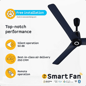 Atomberg Aris Contour Smart Ceiling Fan | 1200mm | Ritz Blue