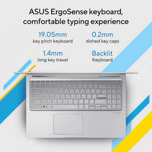 ASUS Vivobook 16 Thin and Light Laptop | AMD Ryzen 5 150 | Windows 11 Home | 16 GB | 512 GB | Cool Silver | M1605NAQ-MB095WS
