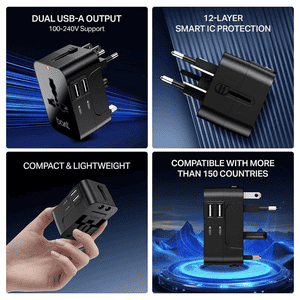 boAt C10 5 in 1 Universal Travel Adapter | Carbon Black
