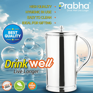 Prabha Stainless Steel Marvel Isha Water Jug | 1700 ml | Silver