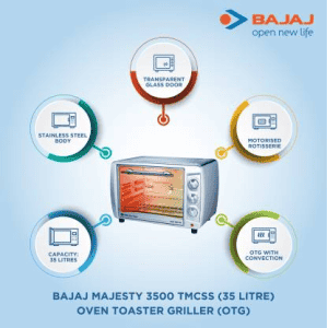 BAJAJ 35-Litre Oven Toaster Grill (OTG) | Stainless Steel