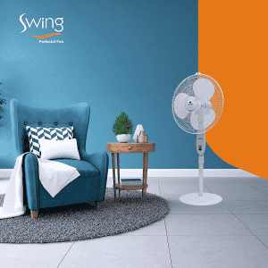 HAVELLS Swing Pedestal Fan | 400 mm | 3 Blade | White