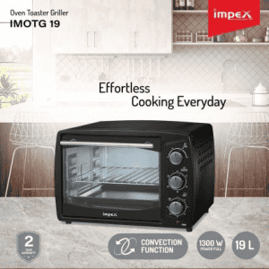 IMPEX IMOTG 19 Convection Oven Toaster Grill | 19-Litre | Black