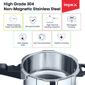 Impex EP Induction Base Pressure Cooker | Stainless Steel