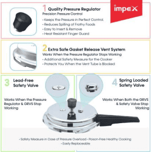 Impex EP Induction Base Pressure Cooker | Stainless Steel