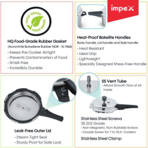 Impex EP Induction Base Pressure Cooker | Stainless Steel