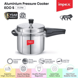 IMPEX ECO Induction Bottom Pressure Cooker | 5 L | Aluminium