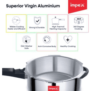 IMPEX ECO Induction Bottom Pressure Cooker | 5 L | Aluminium
