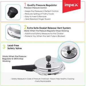 IMPEX ECO Induction Bottom Pressure Cooker | 5 L | Aluminium