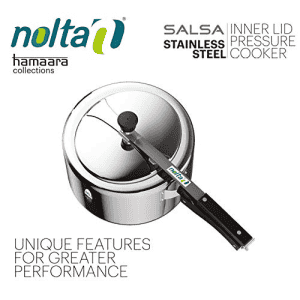 Nolta Stainless Steel Inner Lid Pressure Cooker | Salsa | 3 Ltr | Silver