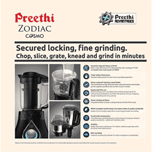 Preethi Zodiac Cosmo MG 236 750 Juicer Mixer Grinder | 5 Jars | Black