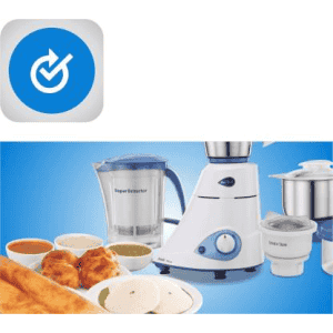 Preethi Blue Leaf Mixer Grinder | 750 W | 4 Jars | White and Blue | MG139
