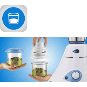 Preethi Blue Leaf Mixer Grinder | 750 W | 4 Jars | White and Blue | MG139