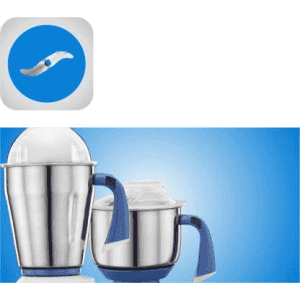 Preethi Blue Leaf Mixer Grinder | 750 W | 4 Jars | White and Blue | MG139