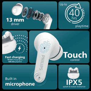 philips True Wireless Earbuds | white | TAT1269WT/94