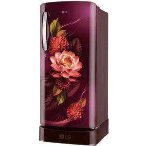 LG Direct Cool Single Door Refrigerator with Base Drawer | 185 L | 5 Star | Red Water lily | GLD1956ZARW