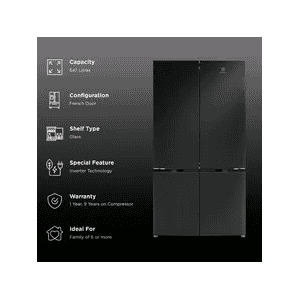 Electrolux 600 Series Frost Free French Door Refrigerator | 547 L | Matte black | EQE5400D-B