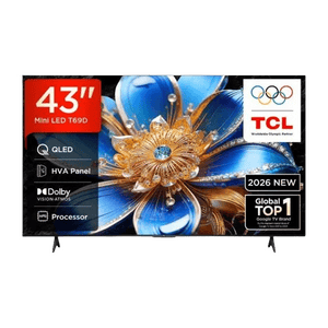 TCL 4K QLED Ultra HD Smart Google TV | 108cm ( 43 inch ) | Black | 43T69D