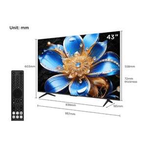 TCL 4K QLED Ultra HD Smart Google TV | 108cm ( 43 inch ) | Black | 43T69D