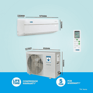Blue Star Smart Inverter Split AC | 1.5 Ton | 3 Star | White | IA318VXUS