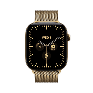 Apple Watch Series 12 | GPS + Cellular | 42mm | Radiant Gold Titanium Case | Radiant Gold Milanese Loop | MJGL4HN/A