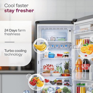 Godrej Single Door Refrigerator | 185 L |  5 Star | Fossil Steel | RD EMARVEL 215EN THI FS ST