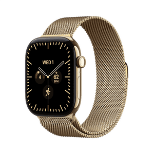 Apple Watch Series 12 | GPS + Cellular | 42mm | Radiant Gold Titanium Case | Radiant Gold Milanese Loop | MJGL4HN/A