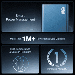 Boat Energyshroom Turbo Fast Charging Power Bank | 20000 mAh | 35W | Navy Blue | PB435