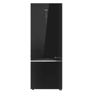 Haier Frost Free Double Door Bottom Mount Convertible Refrigerator | 355 L |  2 Star | Black Glass |  HRB-4052PKGA-P