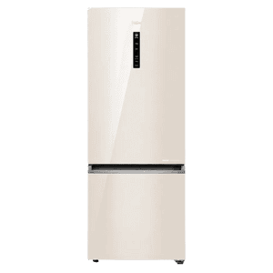 Haier Bottom Mount 14-in-1 Convertible Refrigerator | 355 L | 2 Star | Beige Glass | HRB-4052PBGA-P