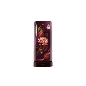 LG Direct Cool Single Door Refrigerator with Base Drawer | 185 L | 5 Star | Red Water lily | GLD1956ZARW