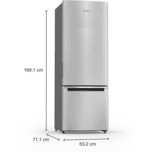Whirlpool 325 L Frost Free Double Door Bottom Mount 3 Star Refrigerator | Omega Steel | IFPRO BM INV 340 ELT OMEGA STEEL (3S)-N