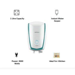 Havells Instanio 1-Litre Instant Geyser | White, Blue